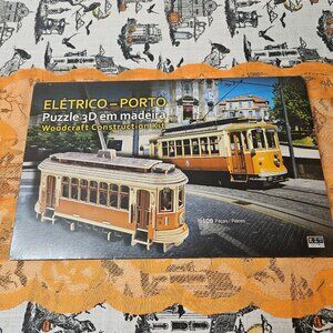 Streetcar Trolley 3D Wood Puzzle Eletrico-Porto Woodcraft Construction Kit